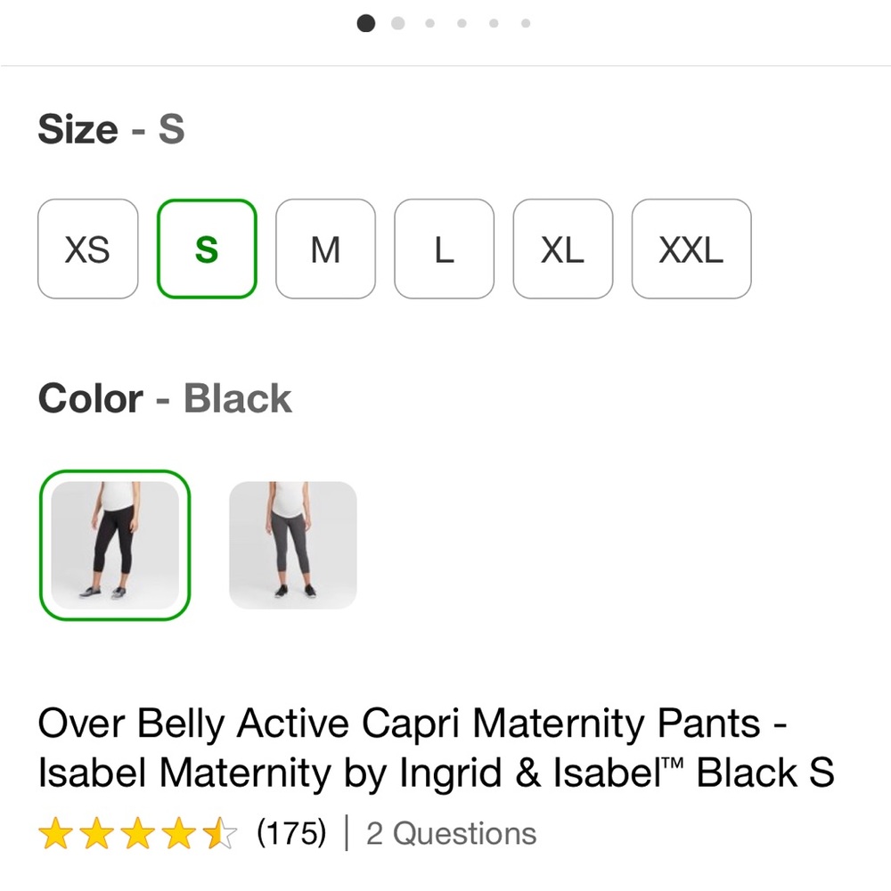 Ingrid & Isabel Maternity Capri size Small